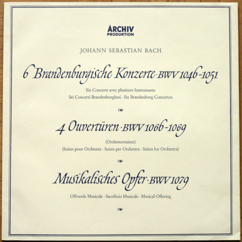 Bach Brandebourgeois Ouvertures Offrande Richter
