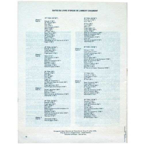 Chaumont • Livre d'orgue • Musique en Wallonie • Hubert Schoonbroodt
