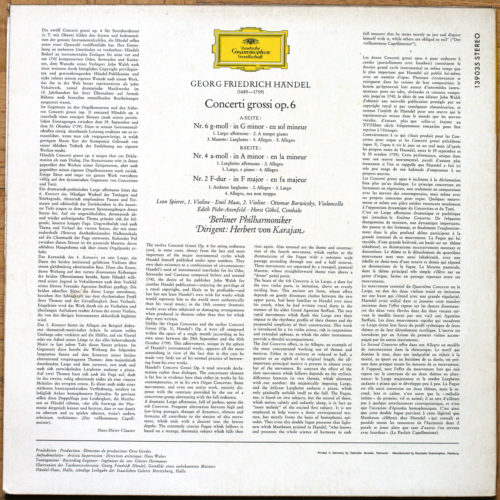 Händel Concerti Grossi 2 4 6 Karajan