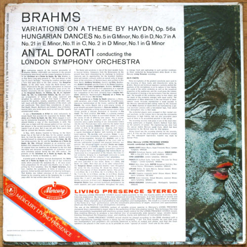 Brahms Variations Op 56a Hungarian Dances Dorati