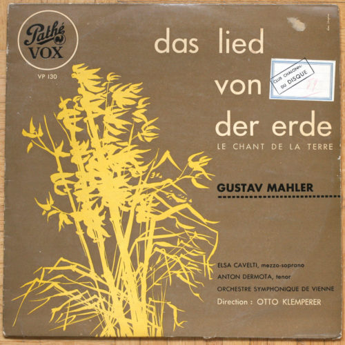 Mahler • Das Lied von der Erde • Elsa Cavelti • Anton Dermota • Wiener Symphoniker • Otto Klemperer