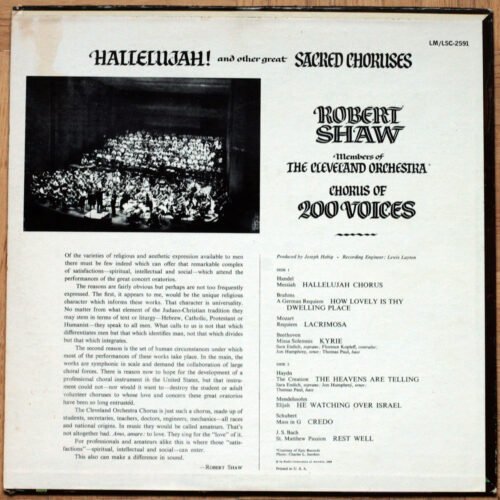 Robert Shaw Hallelujah! And Other Great Choruses
