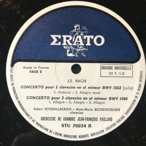 Erato Label Guide Records LP Vinyl Nomenclature Références
