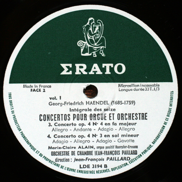 Erato | Records | LP | Vinyl | Label Guide | Références | France