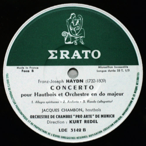 Haydn • Concerto pour cor n° 2 • Concerto pour hautbois n° 1 • Pierre Del Vescovo • Jacques Chambon • Orchestre Pro Arte de Munich • Kurt Redel