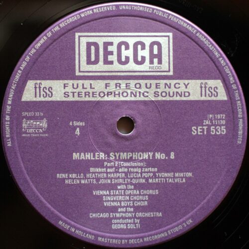 Mahler • Symphonie n° 8 "Symphonie der Tausend" • Decca SET 534-5 • Chicago Symphony Orchestra • Georg Solti