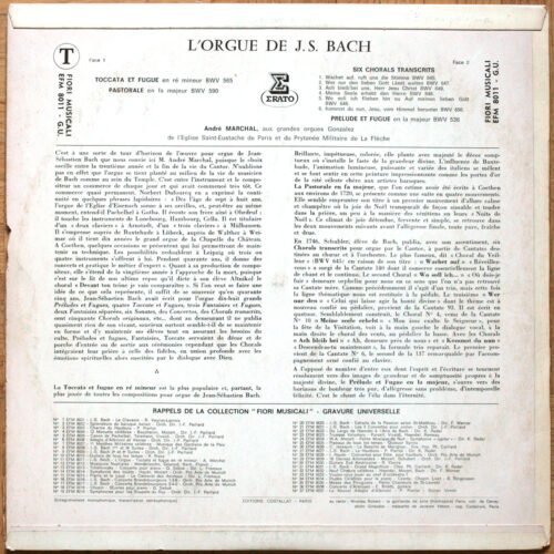 Bach Orgue Toccata Pastorale Choral Marchal