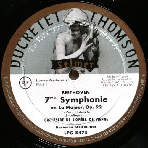 Beethoven • Symphonie n° 7 • Ducretet-Thomson LPG 8478 • Orchester der Wiener Staatsopernorchester • Hermann Scherchen