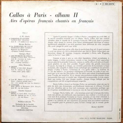 Callas à Paris • Vol. 2 • Gluck • Berlioz • Bizet • Massenet • Gounod • Maria Callas • Orchestre de la Société des Concerts du Conservatoire • Georges Prêtre