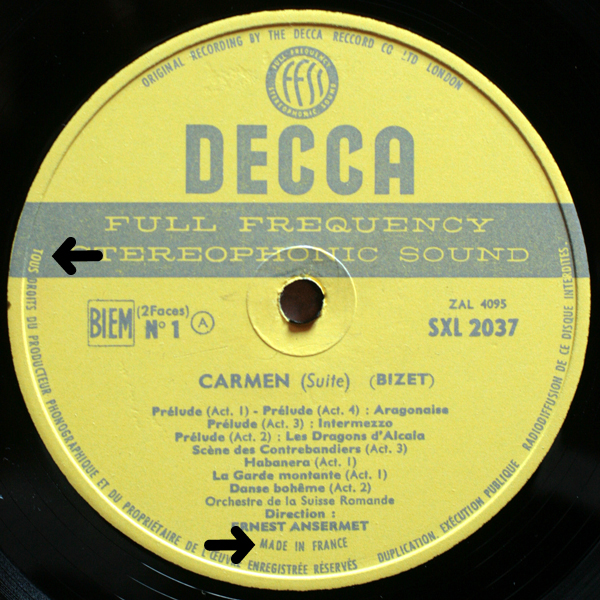 Decca | Records | LP | Vinyl | Label Guide | Références | France