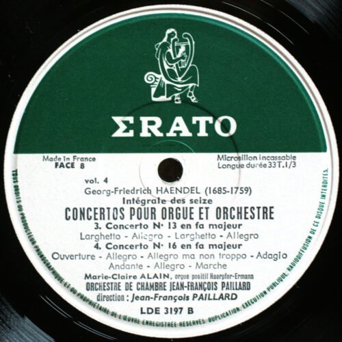 Handel Concerto orgue Alain Paillard