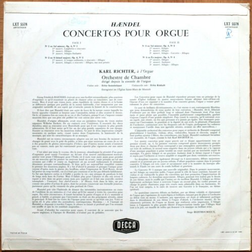 Handel Concertos Orgue Richter Vol 01