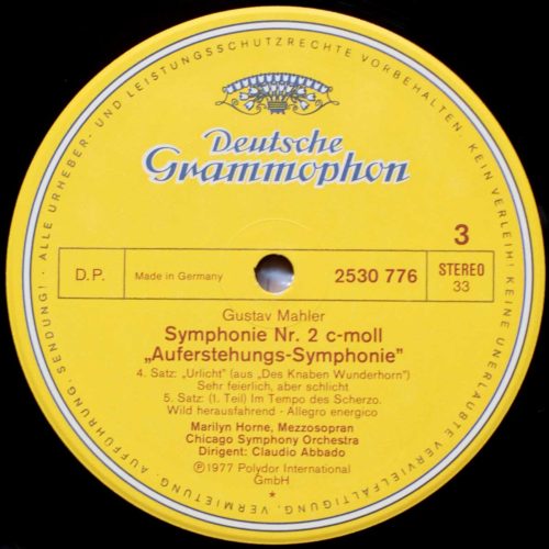 Mahler • Symphonie n° 2 "Auferstehung" • DGG 2707 094 • Marilyn Horne • Carol Neblett • Chicago Symphony Orchestra • Claudio Abbado