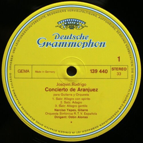 Rodrigo • Concierto de Aranjuez • Fantasía para un gentilhombre • DGG 139 440 • Narciso Yepes • Orquesta Sinfónica de da R.T.V. Española • Odón Alonso