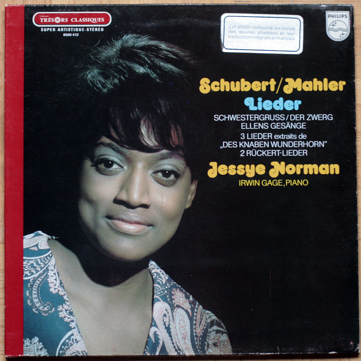 Schubert • Mahler • Lieder • Philips 6500 412 • Jessye Norman • Irwin Gage