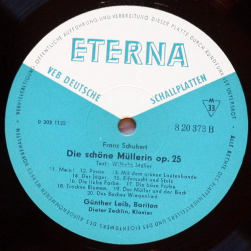 Schubert Schone Mullerin Leib Zechlin