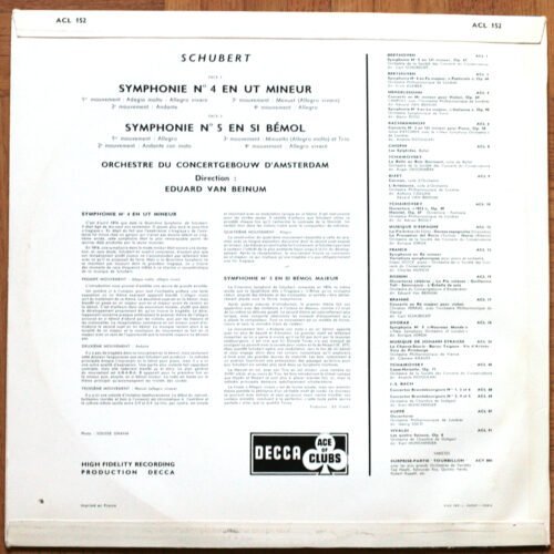 Schubert Symphonies 4 5 Beinum