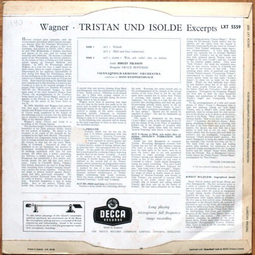 Wagner • Tristan und Isolde ‎• Extraits • LXT 5559 • Birgit Nilsson • Wiener Philharmoniker • Hans Knappertsbusch