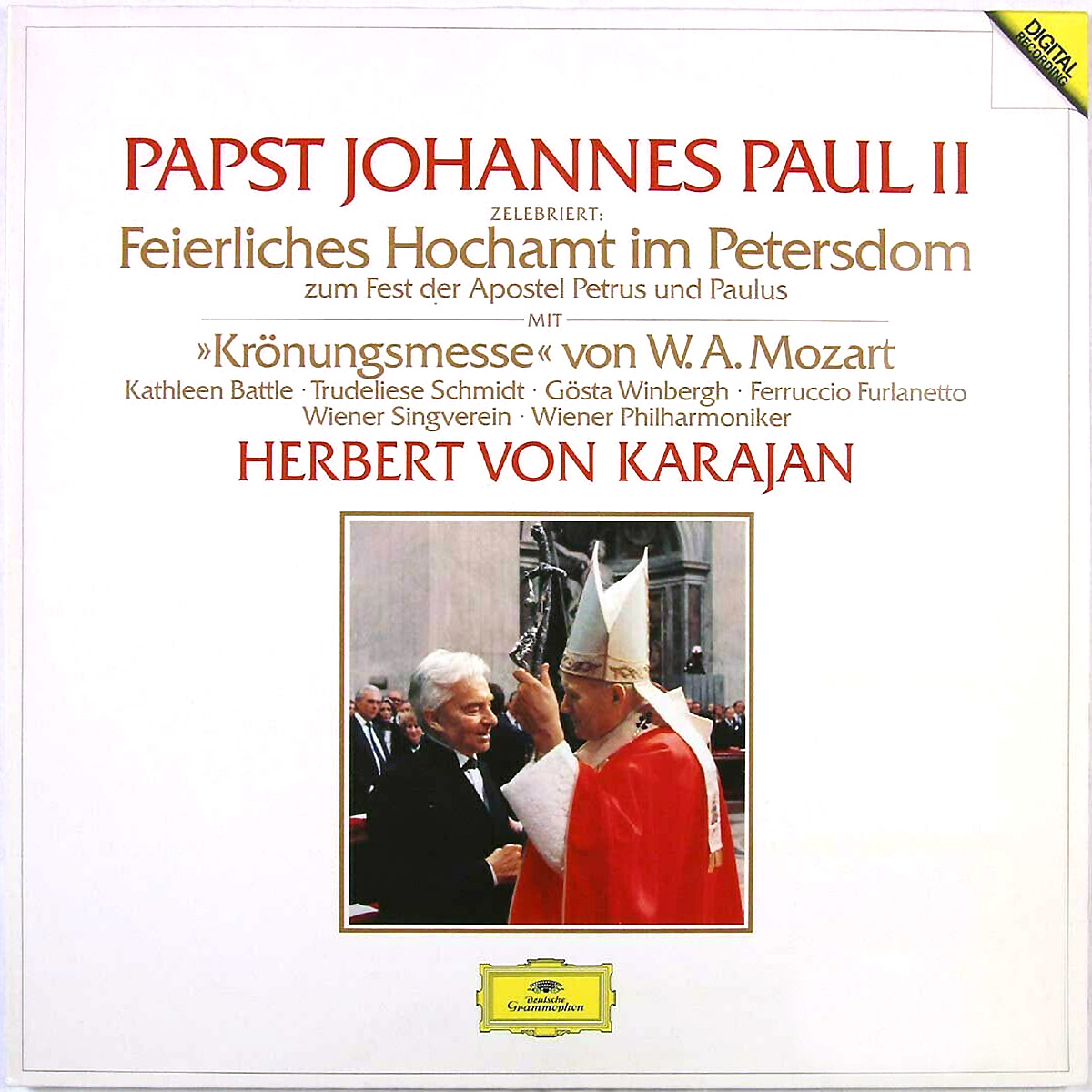 DGG 410 095 Mozart Pape Jean Paul II Karajan DGG Digital Aufnahme