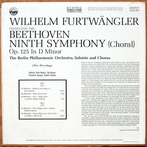 Beethoven Symphonie 9 Berliner Philharmoniker Furtwangler