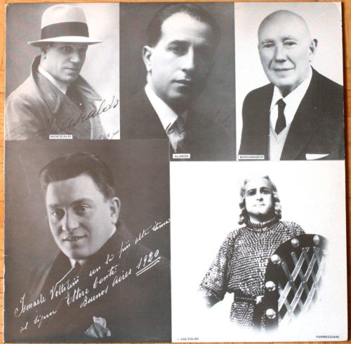Italian tenors of the 1920s • Radaelli Chiaia • Menescaldi • Paganelli • Parmeggiani • Voyer • Bergamaschi • Volpi • Garutti • Bendinelli • Voltolini • Rubini GV 549