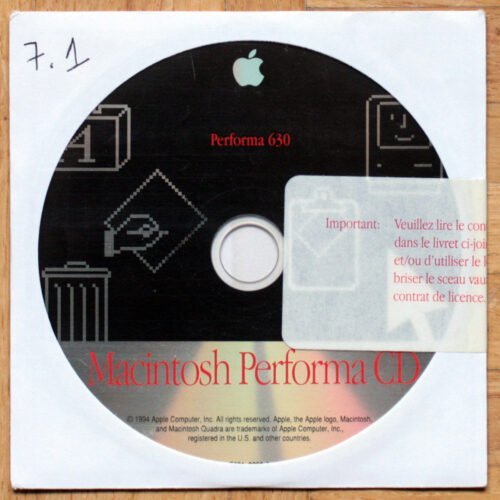Apple Macintosh • Performa 630 • Motorola 68LC040 • CD d'installation • Install software • OS 7.1.2