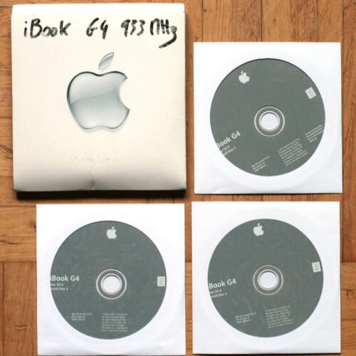 Apple Macintosh • iBook PowerPC G4 • Set d'installation • Install software • OSX 10.3.2 • Panther Software • 10 CD