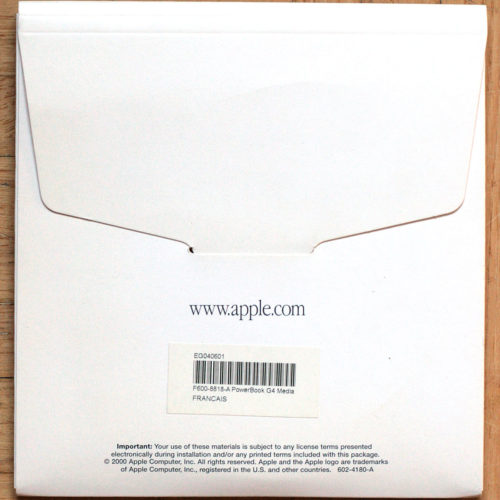 Apple Macintosh • PowerBook G4 • Set d'installation • Install software • OS 9.1 • Français