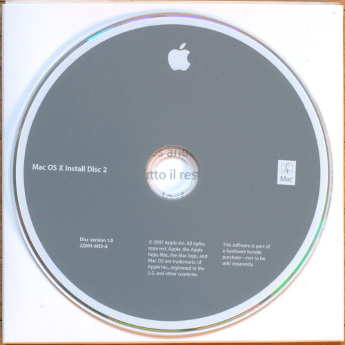 Apple Macintosh • iMac Intel • Set d'installation • Install software • OSX 10.4.10 • Tiger Software