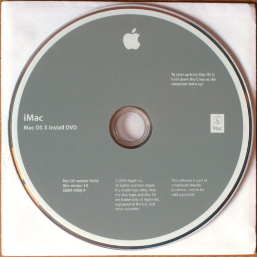 Apple Macintosh • iMac Intel • Set d'installation • Install software • OSX 10.5.6 • Leopard Software • Multilingual