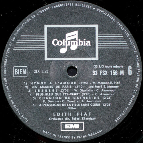 Piaf • Parmi nous • Compilation • Coffret • Columbia FSX 154-163