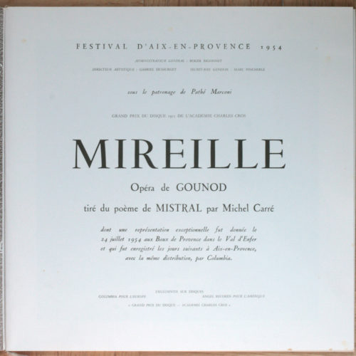 Gounod • Mireille • FCX 363/365 • Janette Vivalda • Michel Dens • Orchestre De La Société Des Concerts Du Conservatoire • André Cluytens