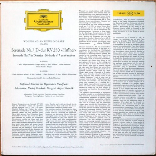 Mozart • Sérénade n° 7 en ré majeur "Haffner" • KV 250 • Rudolf Koeckert • Sinfonie-Orchester des Bayerischen Rundfunks • Rafael Kubelik