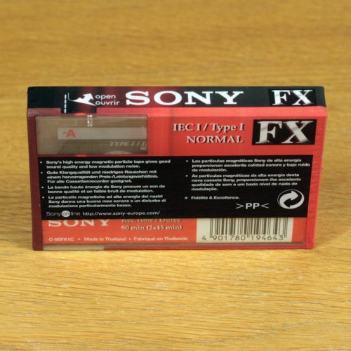 Sony FX 90 • IEC I/Type I • Normal Position • Cassette audio vierge • Blank audio cassette tape • Neuve et scellée • New and sealed • NOS