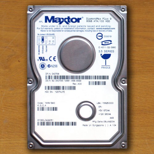 Maxtor • Apple Macintosh • Disque dur • Hard drive • DiamondPlus 9 • 3.5” • 80 Go • ATA/133 • IDE • 7200 r.p.m.