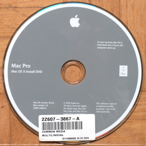 Apple Macintosh • Mac Pro Intel • 2009 • Set d'installation • Install software • OSX 10.5.6 • Multilingual • Leopard Software
