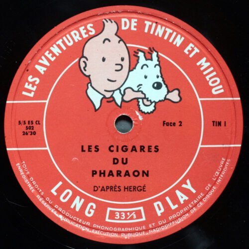 Les aventures de Tintin • Hergé • Les cigares du pharaon • Disque vinyle • LP • 33 tours • TIN-1