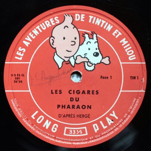 Les aventures de Tintin • Hergé • Les cigares du pharaon • Disque vinyle • LP • 33 tours • TIN-1