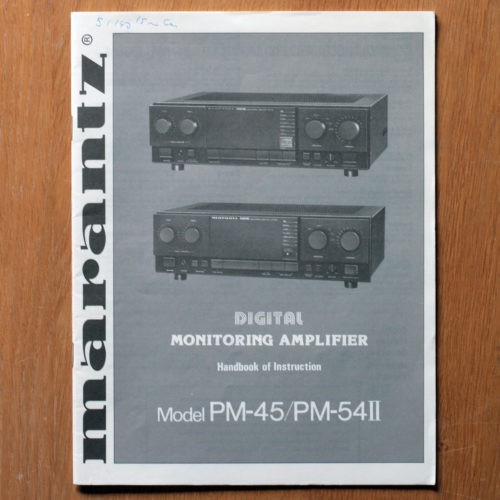 Marantz • Amplificateur • PM-45 & PM-54 II • Manuel utilisateur • User manual • Bedienungsanleitung • Manual de instrucciones • Instruzioni per l'uso