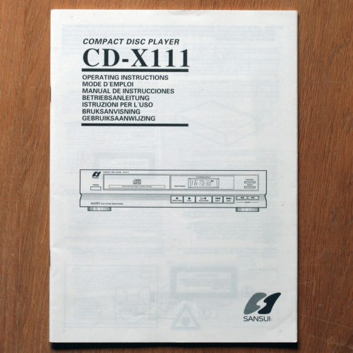 Sansui • Lecteur CD • CD-X111 • Manuel utilisateur • User manual • Bedienungsanleitung • Manual de instrucciones • Instruzioni per l'uso