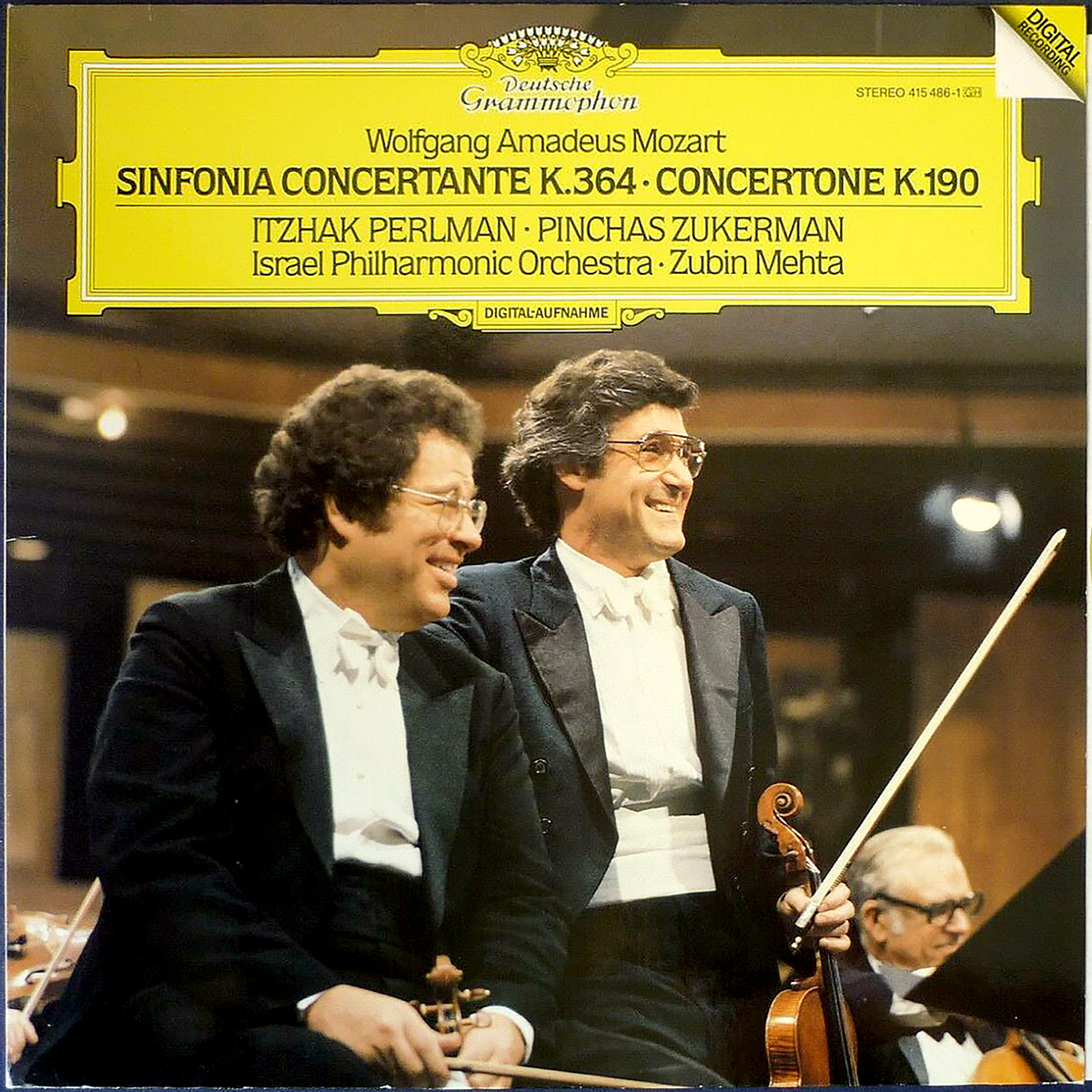 DGG 415 486 Mozart Sinfonia Concertante Perlman Zukerman Mehta DGG Digital Aufnahme