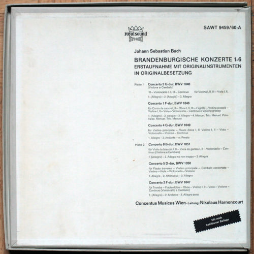 Bach • Brandenburgische Konzerte auf Originalinstrumenten • BWV 1046 – 1051 • Concentus Musicus Wien • Nikolaus Harnoncourt