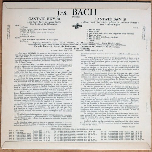 Bach • Cantates • Vol n° 2 • BWV 11 & 104 • Erato STU 70341 • Heinrich-Schütz-Chor Heilbronn • Das Südwestdeutsche Kammerorchester Pforzheim • Fritz Werner