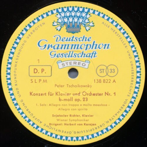 Tchaikovky • Tschaikowsky • Concerto pour piano n° 1 • DGG Red Stereo 138 822 SLPM • Sviatoslav Richter • Berliner Philharmoniker • Herbert von Karajan