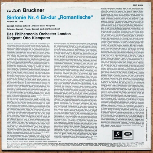 Brukner • Symphonie n° 4 • Columbia SMC 91 356 • Philharmonia Orchestra London • Otto Klemperer