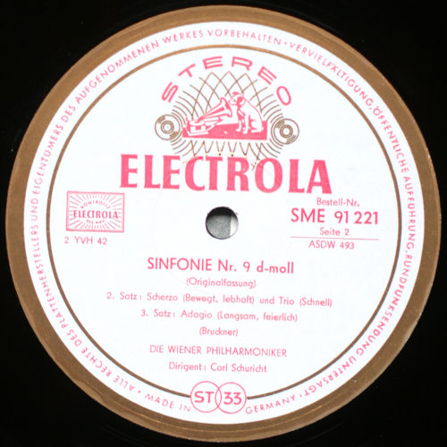 Brukner • Symphonie n° 9 (Originalfassung) • Electrola SME 91 221 • Wiener Philharmoniker • Karl Schuricht