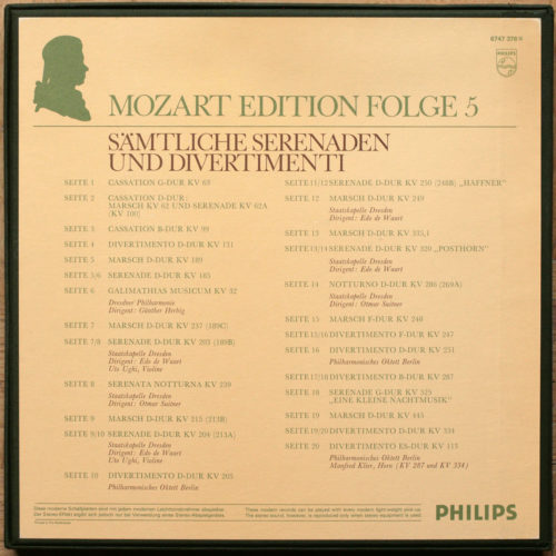 Mozart Edition • Vol. 5 • Serenades & Divertimenti • Sämtliche Serenaden und Divertimenti • Folge 5 • Edo de Waart • Günther Herbig • Otmar Suitner