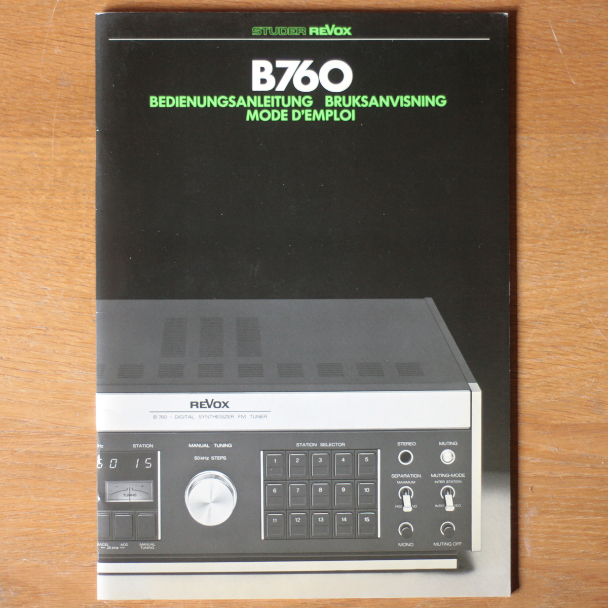 Revox • Tuner B760 • Manuel Utilisateur • Bedienungsanleitung ...