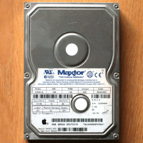 Maxtor • Apple Macintosh • Disque dur • Hard drive • QRDXA 655T0016 • 3.5” • 6 Go • IDE • 5400 r.p.m.