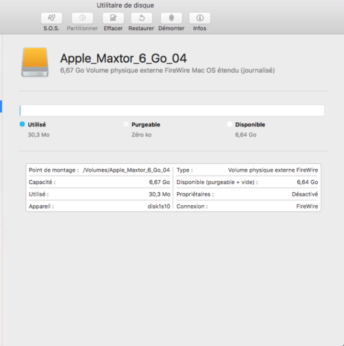 Maxtor • Apple Macintosh • Disque dur • Hard drive • QRDXA 655T0016 • 3.5” • 6 Go • IDE • 5400 r.p.m.